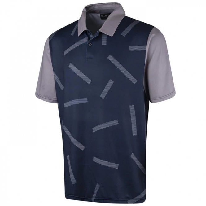 Island Green  Abstract Print Polo - Navy
