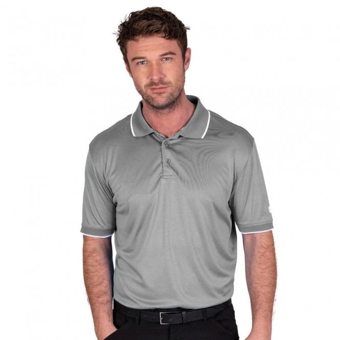 Island Green  -Men Performance Polo SILVER GREY