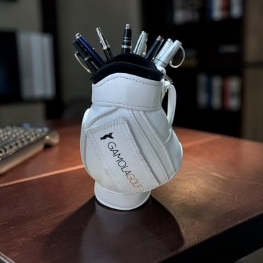 Logo Pen Desk Caddie Golf Bag - White