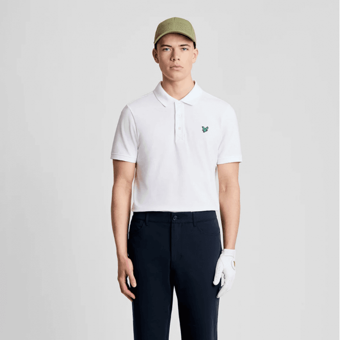 Lyle & Scott 2026 Green Eagle Golf Polo Shirt White