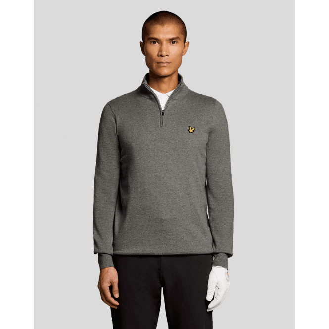 Lyle & Scott Golf Quarter Zip Jumper Mid Grey Marl