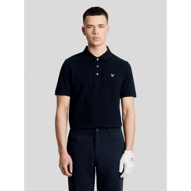 Lyle & Scott Green Eagle Golf Polo Shirt Dark Navy