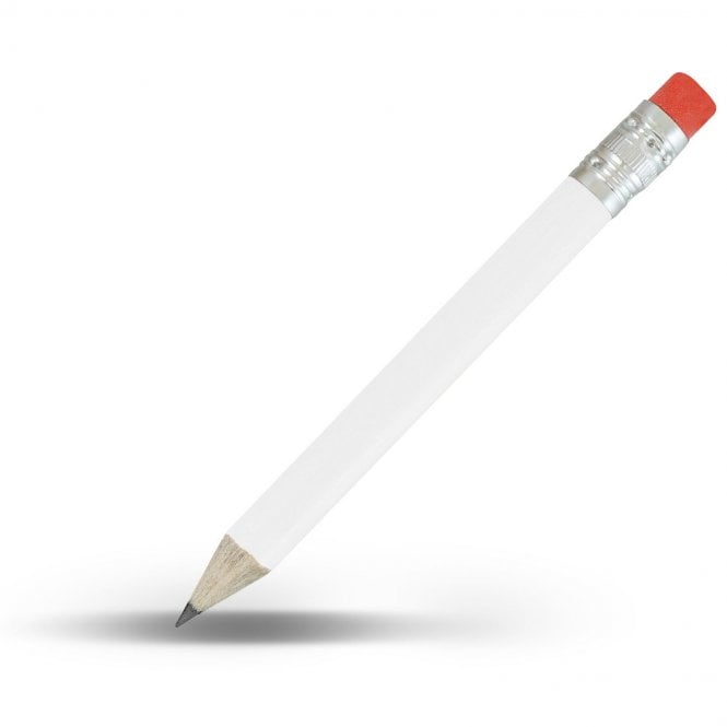 Masters Round Golf Pencils with Eraser Box 144 White