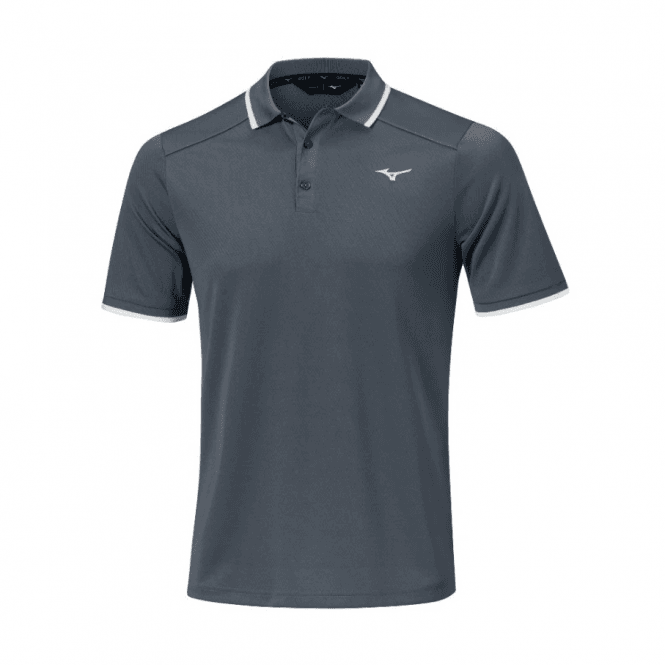 Mizuno  Rib Knitted Short Sleeve Polo Shirt Lava Smoke