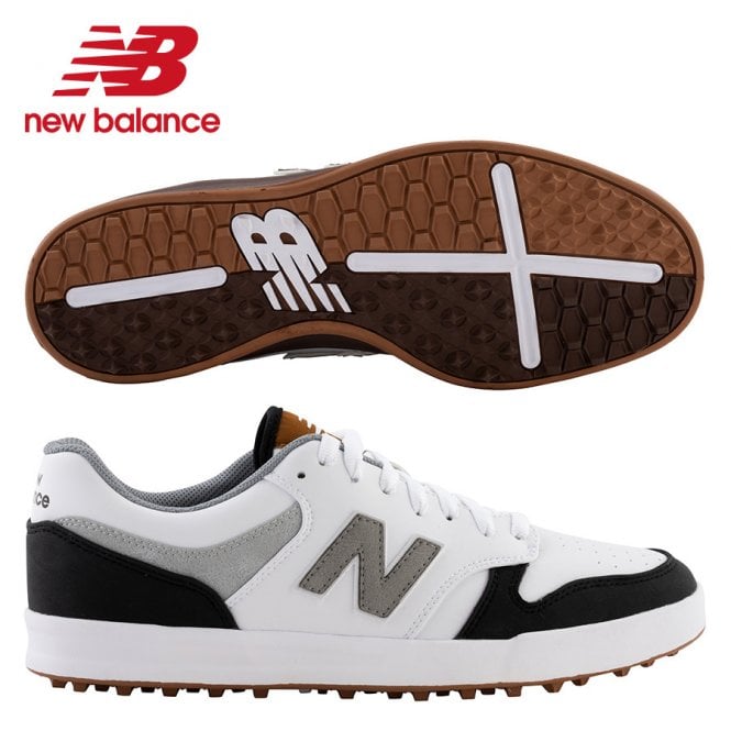 New Balance  480 White/Black Spikeless Golf Shoes