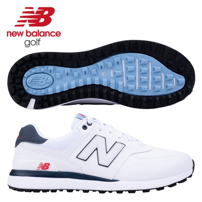 New Balance  574 Greens v2 White/Blue Golf Shoes