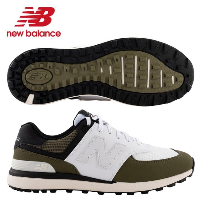 New Balance  574 Olive Spikeless Golf Shoes