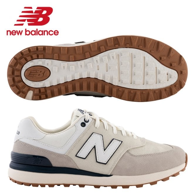 New Balance  574 Tan Spikeless Golf Shoes