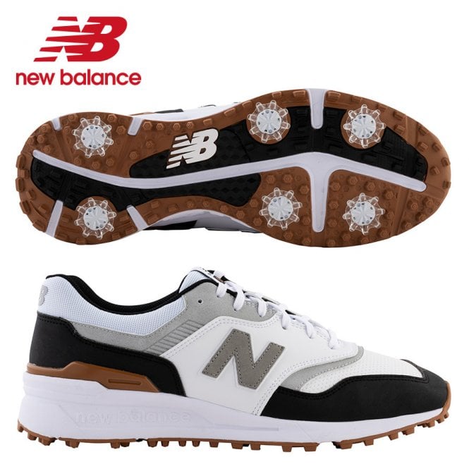 New Balance  997 White/Black Spiked Golf Shoes