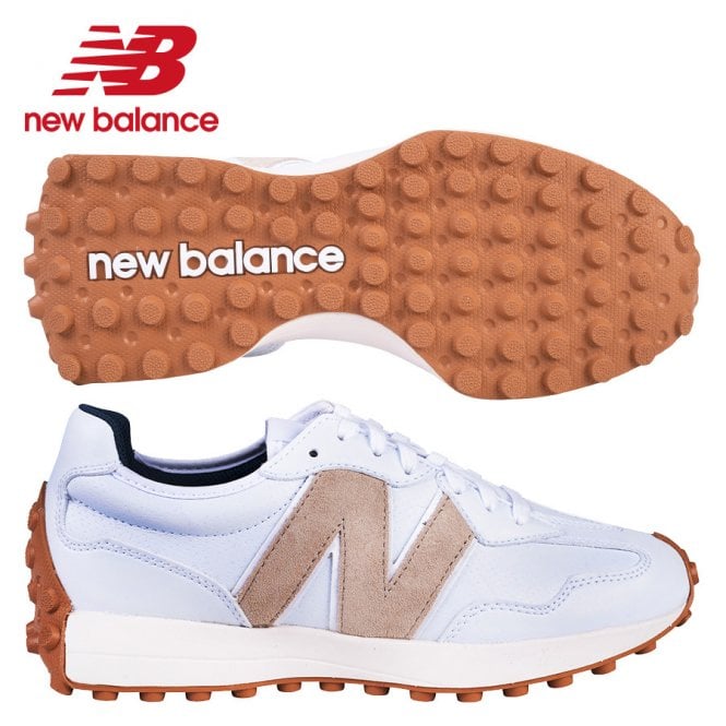 New Balance  Women's 327 White.Tan Spikeless Golf Shoes