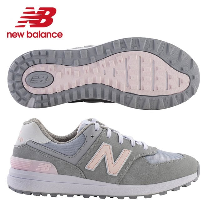 New Balance  Women's 574 Grey/Pink Golf Shoes