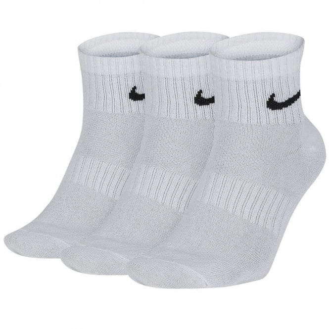 Nike  Everyday Lightweight Quarter Socks (3Pk) WHITE/BLACK