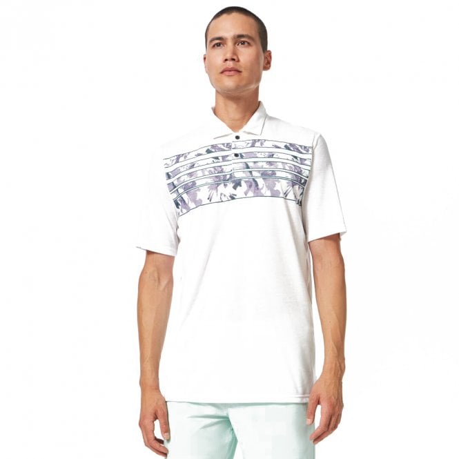 Oakley  AZALEA STRIPE POLO - WHITE Heather