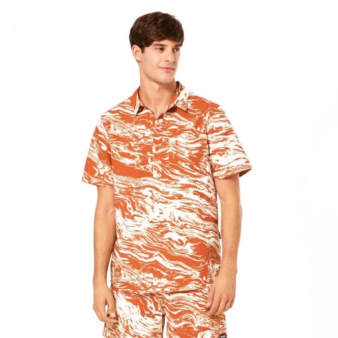 Oakley  Deco Palms RC SS Button Down Shirt Surf White/BR