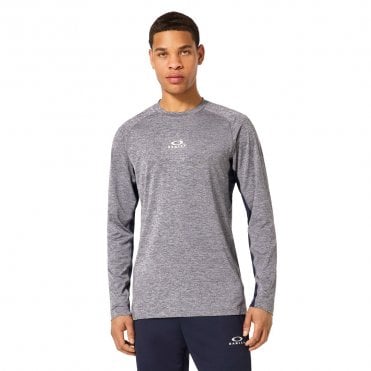Oakley O FIT RC LS TEE - WHITE/BLUE HTHR