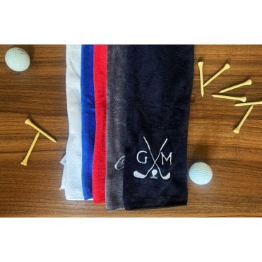 Personalised Embroidered Trifold Cotton Velour Golf Towel