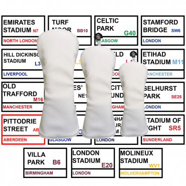 Personalised WHITE Driver Headcover - YOUR Football Team