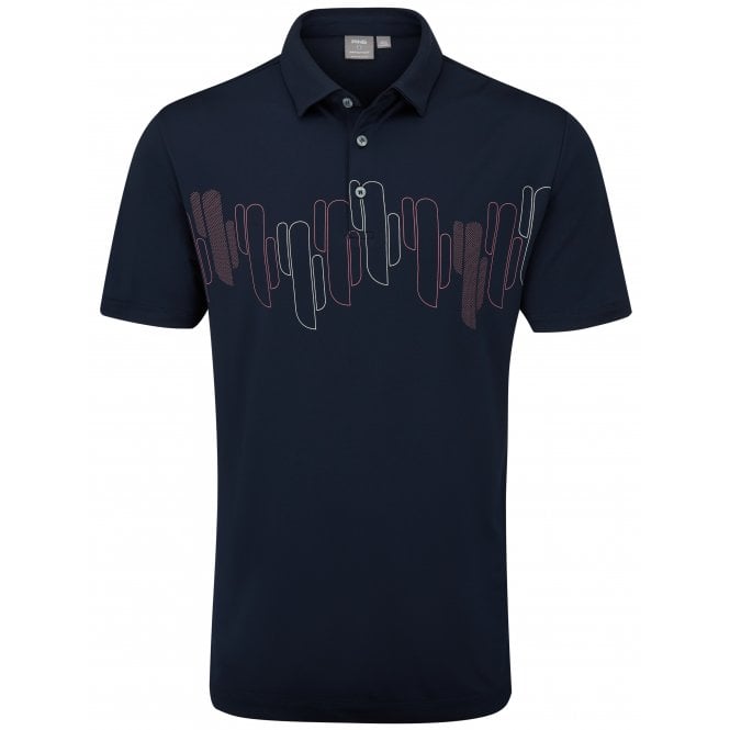 Ping  Arizona Cactus Print Polo - Navy