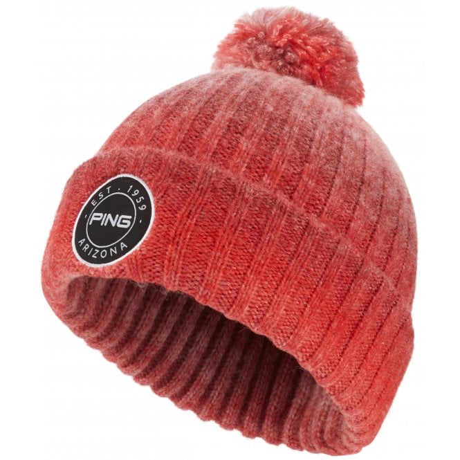 Ping  Barraclough Bobble Hat - Tomato Red