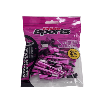 Pride PTS 69mm Pink/Black Bamboo Golf Tees - 45 Pack