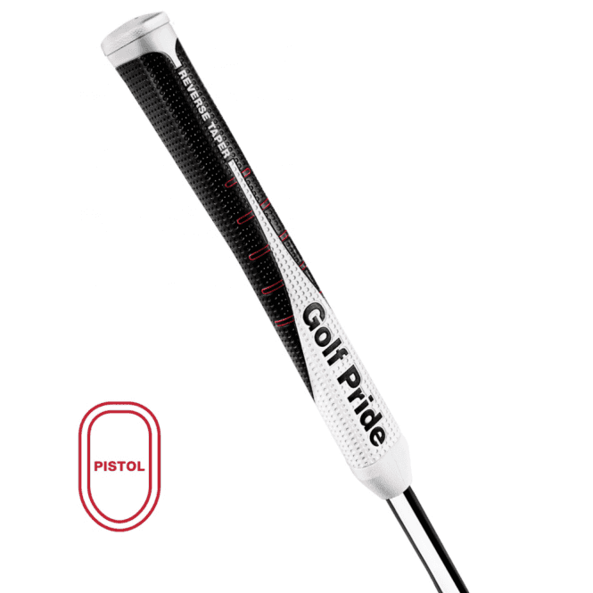 Golf Pride Reverse Taper Pistol Medium Putter Grip Black/White