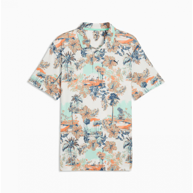 Puma  Cloudspun Palm Polo - White/Mint Jelly