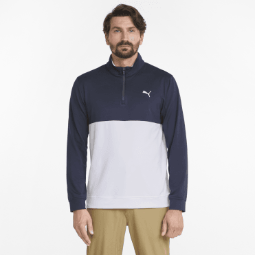 Puma Gamer Colorblock 1/4 Zip NAVY/WHITE