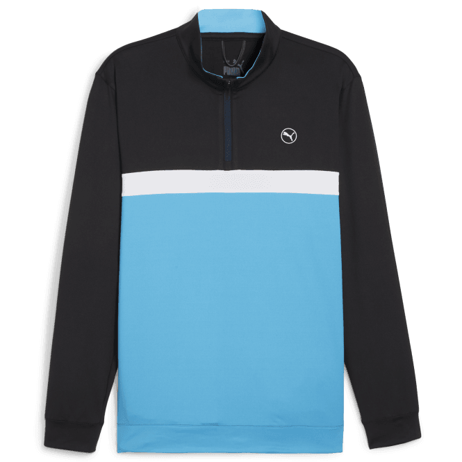Puma  Pure Colorblock 1/4 Zip BLACK/AQUA