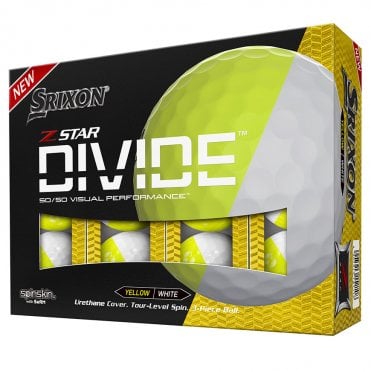 Srixon 2023 Z-Star 8 Divide Golf Balls - White/Yellow (Dozen)