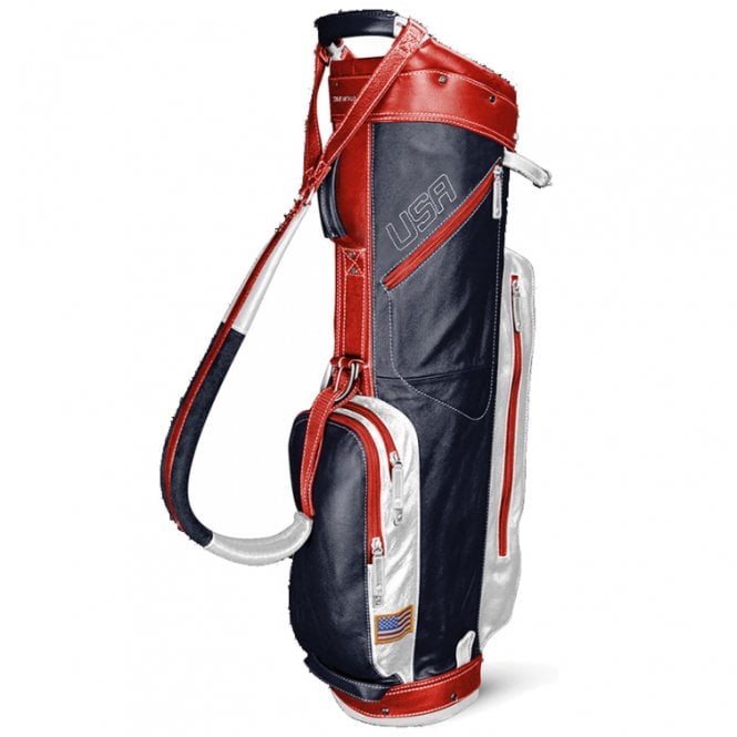 Sun Mountain  Leather Cart Bag Navy-White-Red