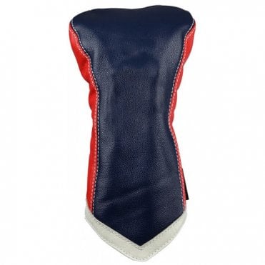 Sun Mountain Leather Driver Head Cover Navy-White-Red
