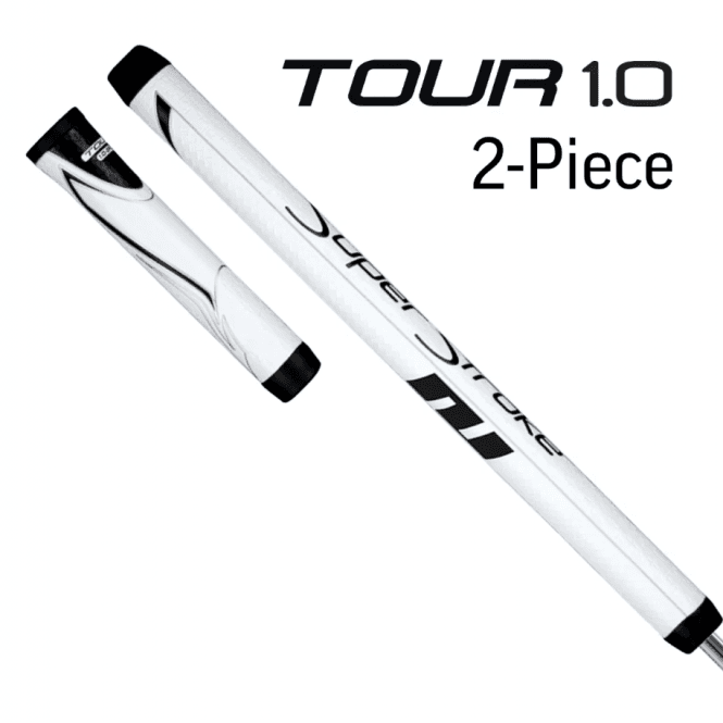 SuperStroke  ZENERGY TOUR 1.0 2PC Putter Grip - White/Black