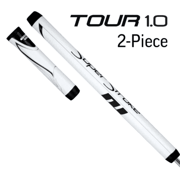 SUPERSTROKE ZENERGY TOUR 1.0 2PC Putter Grip - White/Black