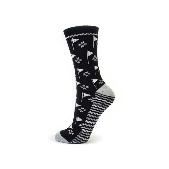 Surprize Suprize Black Flag Emblem Ladies Crew Golf Socks