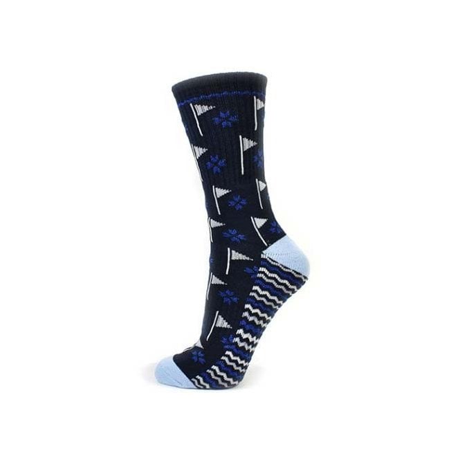 Surprize Suprize Navy Flag Emblem Ladies Crew Golf Socks