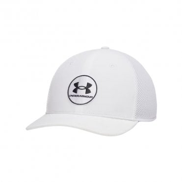 Under Armour Drive Mid Stretch Fit Cap White/ANTHRACITE