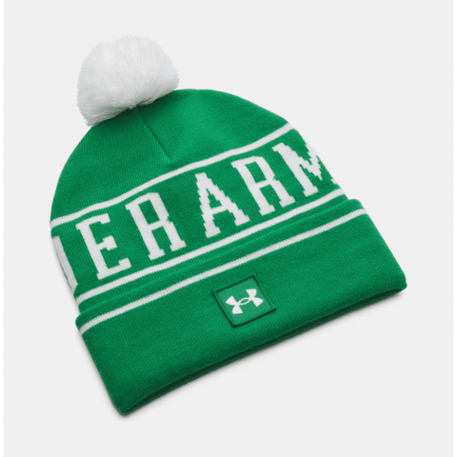 Under Armour  Halftime Pom Beanie Team Kelly Green/White OSFM