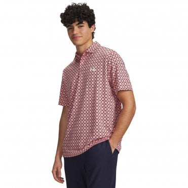 Under Armour Matchplay Printed Polo Pink/Navy/White