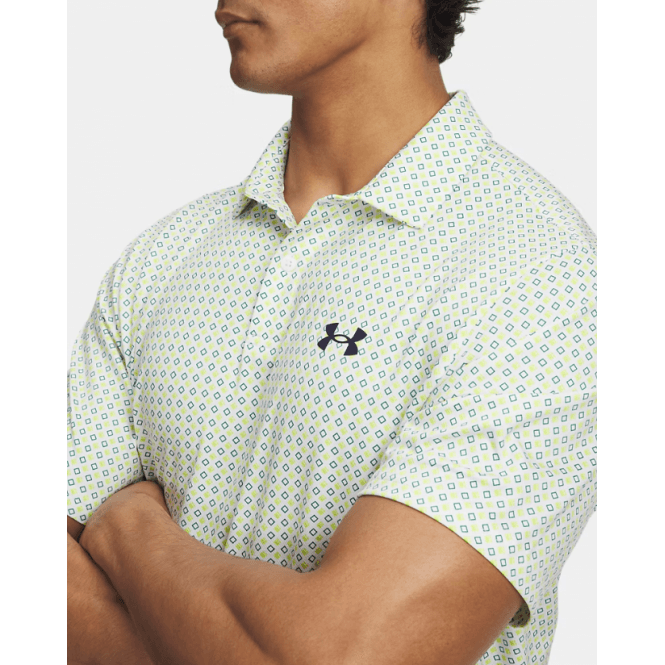 Under Armour  Matchplay Printed Polo White/Green/Academy