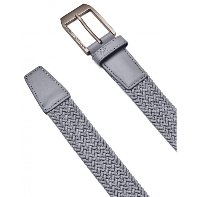Under Armour  Mens Braided Golf Belt Steel/Steel