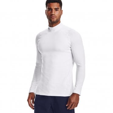 Under Armour Mens ColdGear Armour Fitted Mock - White