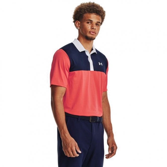 Under Armour  Perf 3.0 Color Block Polo Venom Red/Navy