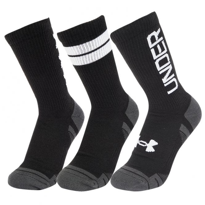 Under Armour  Perf Tech Nov 3pk Crew Socks Black