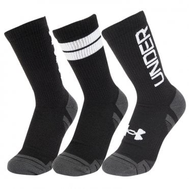 Under Armour Perf Tech Nov 3pk Crew Socks Black