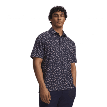 Under Armour Playoff 3.0 Printed Golf Polo Navy/Posh Pink