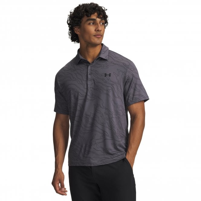 Under Armour  Playoff 3.0 Printed Polo CASTLEROCK/Black
