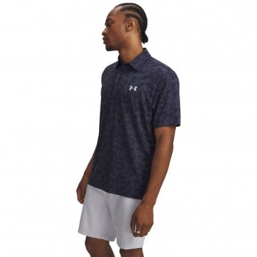 Under Armour Playoff 3.0 Printed Polo Navy/DOWNPOUR GRAY