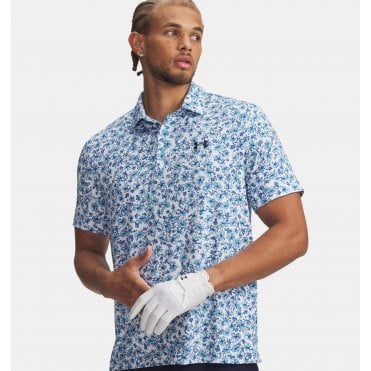 Under Armour Playoff 3.0 Printed Polo White/Varsity/Navy
