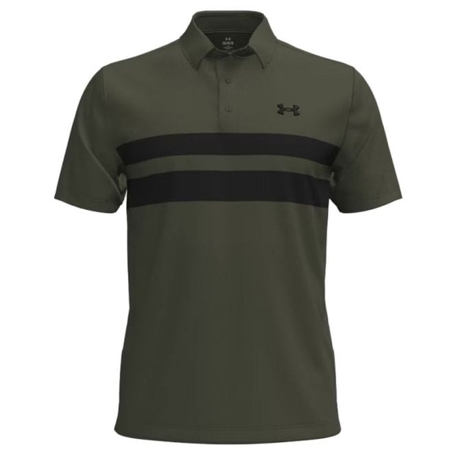 Under Armour  Playoff 3.0 Stripe Polo Marine OD Green/Black
