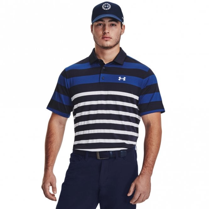 Under Armour  Playoff 3.0 Stripe Polo Midnight Navy/Blue